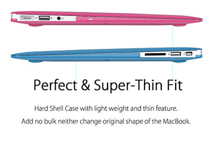 UESWILL Smooth Matte Hard Shell Case Cover Compatible with MacBook Air 11 inch (Model A1370 / A1465) + Microfibre Cleaning Cloth, Rainbow - color: Rainbow, size: MacBook Air 11"