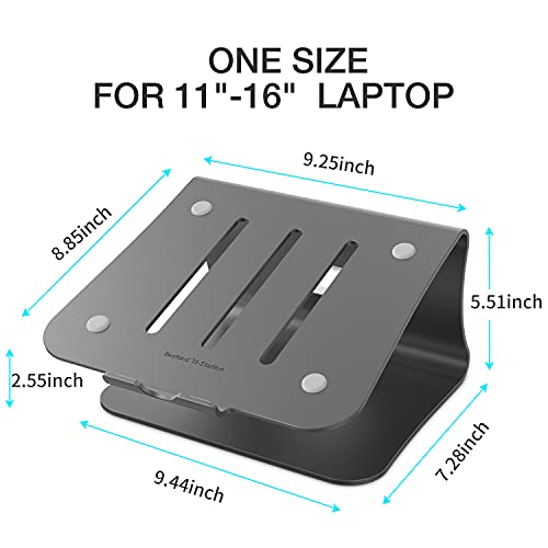 Laptop Stand Aluminum Cooling Computer Stand Holder for Apple MacBook Air Pro 11-16" Laptops (Gray) - color: Gray