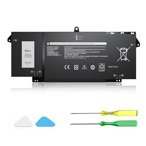 7FMXV Laptop Battery Replacement for Dell Latitude 5320 7320 7420 7520 Series TN2GY 0TN2GY 9JM71 4M1JN 1PP63 727CG MHR4G HDGJ8 CN-0727CG CN-0TN2GY [15.2V/63Wh] - size: 9.9*4*0.2inch 7FMXV