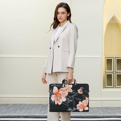 MOSISO Laptop Bag for Women, 15.6 inch Computer Bags Compatible with MacBook Pro 16 inch, HP, Dell, Lenovo, Asus Notebook, 15-15.6 inch Laptop Messenger Shoulder Sleeve with Strap, Classic Floral