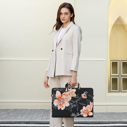 MOSISO Laptop Bag for Women, 15.6 inch Computer Bags Compatible with MacBook Pro 16 inch, HP, Dell, Lenovo, Asus Notebook, 15-15.6 inch Laptop Messenger Shoulder Sleeve with Strap, Classic Floral