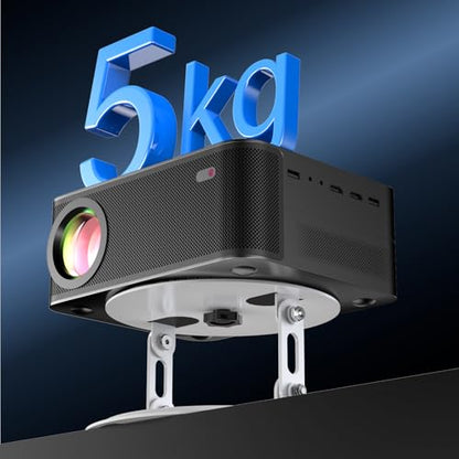 DAWASAPAT Foldable Desktop Projector Stand, Universal 360°Adjustable Table Mount 1/4" Screw，360° Rotation PJ Holde Black Projector Tray for Home Office Studio with Cable Ties
