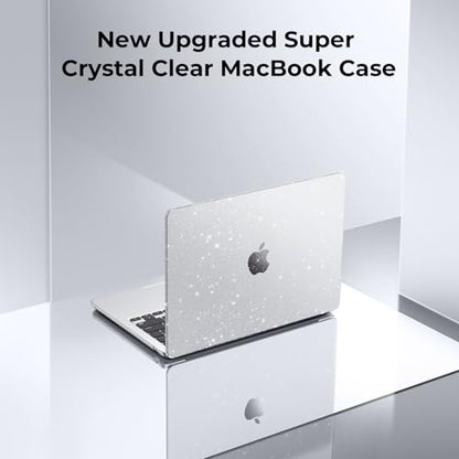 EooCoo Compatible with MacBook Air 13 inch Case M5 2026-2022 M4 M3 M2 A3449 A3240 A3113 A2681, Fit Like a Glove, Scratch Resistant Protective Hard Shell Cover for Mac Air 13.6", Sparkly Clear - color: Sparkly Clear, size: MacBook Air 13.6 inch