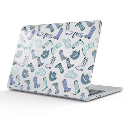 for MacBook Air 13.6 Inch Case M5/M4/M3/M2 2026-2022 Release A3449 A3240 A3113 A2681 Retro Cowgirl Boot Aesthetic Design Crystal Clear Girly Case Laptop Protective Hard Shell Cover - color: Cowgirl Boots