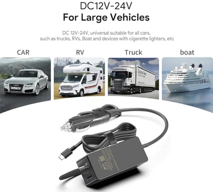 100W Car Charger - Laptop Car Charger USB C for Dell Latitude/Dell Precision/Dell XPS, MacBook Pro/Air, HP Spectre/Elitebook, Lenovo Thinkpad/Yoga/IdeaPad, Samsung Acer Asus Steam Deck | for Dell Latitude Precision XPS, MacBook Pro/Air, HP Spectre/Elitebo