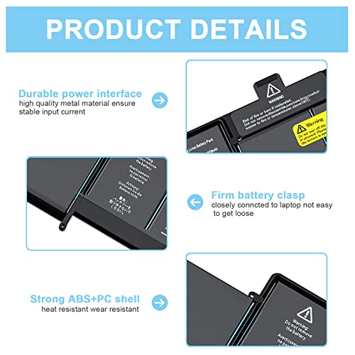 A1502 A1582 Battery - for MacBook Pro 13 inch Retina Early 2015,Mid 2014, Late 2013, for MacBook Pro A1493 A1582 A1502 Replacement High-Performance Battery [11.42V/ 74.9Wh]