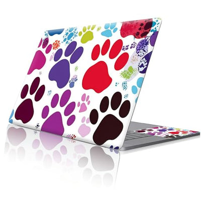 Reusable Universal Laptop Skin Sticker, Cut to Fit for 11.6–15.6 Inch Laptops, Waterproof Protective Film, No-Residue - Colorful Dog Paws - color: Colorful Dog Paws