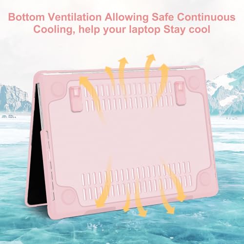 MOSISO Compatible with MacBook Pro 14 inch Case M5 M4 M3 M2 M1 2026-2021 | 4 in 1 Kit Shock-Absorbing Shell with Fold Kickstand, A3427 A3426 A3434 A3112 A3185 A3401 A2918 A2992 A2779 A2442, Pink - color: Pink