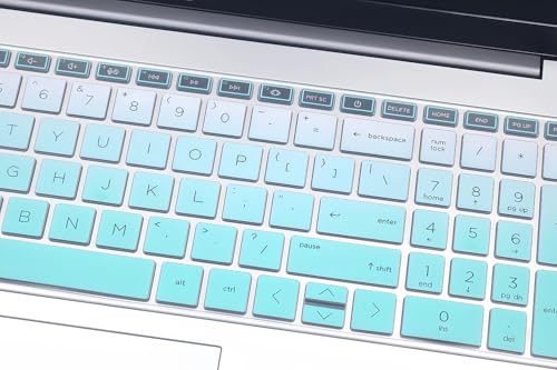 Silicone Keyboard Skin Compatible for HP OmniBook 5 AI 16" 16-ag 16-af 16-ba 16-bc 16z-ag100 16z-bc100 Series Laptop 16-af1037nr 16-bc1047nr (NOT for OmniBook 5 16-fb/cf 14-he/fp Series (Ombre Mint) - color: Ombre Mint
