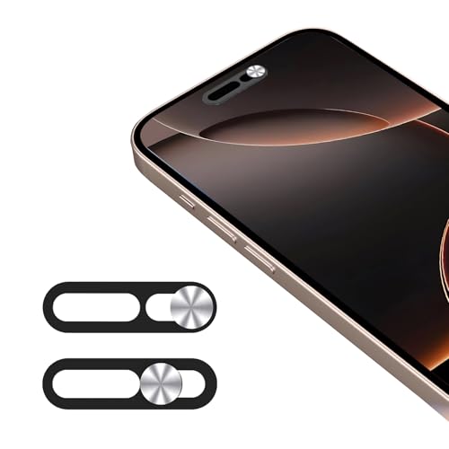 Front Camera Cover Compatible for iPhone 16/16Plus/16Pro/16Pro Max/15/15Plus/15Pro/15Pro Max/14Pro/14Pro Max,Webcam Cover Protect Privacy and Security,Not Affect Face ID, 2 Pack-Silver - color: Silver