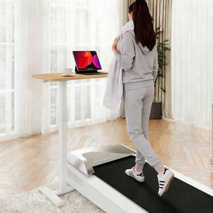 ROMOON Overbed Table with Wheels, Height Adjustable Hospital Bedside Table | Mobile Standing Desk & Rolling Laptop Cart for Home Office, Bed, Couch, Small Spaces, 27.6" W x 15.7" D, Natural Oak - color: Natural Oak