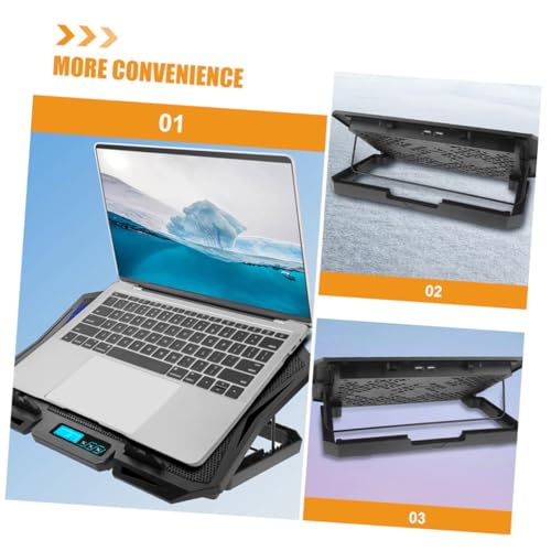 Toddmomy Laptop Cooling Pad 15.6 Inch with 6 Fans, Quiet Adjustable Speed Laptop Cooler Stand with Blue LED Light, Portable Cooling Fan Base for Gaming and Office Use