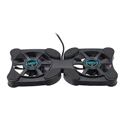 QUZHI Mini Portable Folding Foldable USB Dual Fan Cooler Cooling Pad for PC Laptop Notebook 7