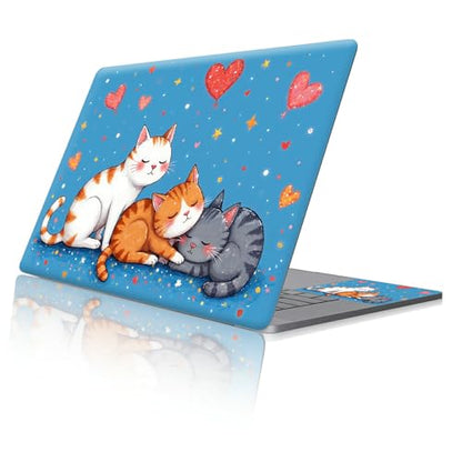Reusable Universal Laptop Skin Sticker, Cut to Fit for 11.6–15.6 Inch Laptops, Waterproof Protective Film, No-Residue - Cute Cats in Love - color: Cute Cats in Love