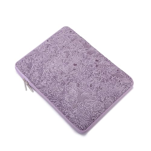 Kinmac 360° Protective Vertical Laptop Sleeve Case Cover Bag (Purple Flower PU, 12.5 inch-13.3 inch) - color: Purple Flower PU, size: 12.5 inch-13.3 inch