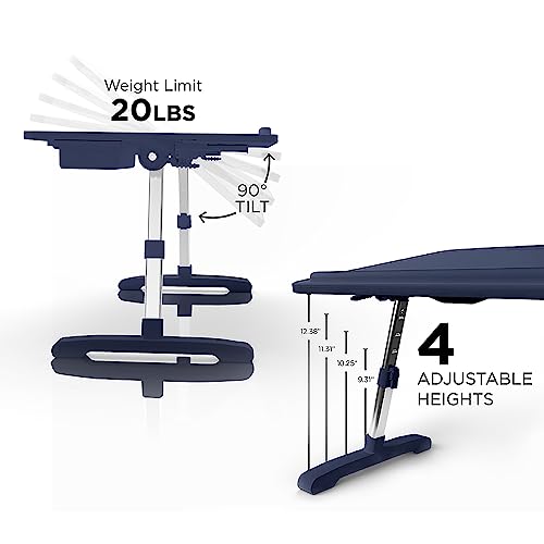Limitless TotalDesk Portable Workstation and Lap Desk with Adjustable Height & Tilt (Navy) - color: Navy
