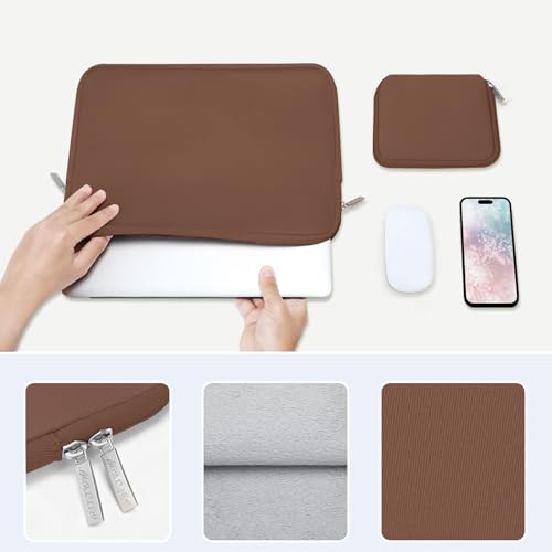 MOSISO Laptop Case 13 inch, 13 inch Laptop Sleeve with Small Case | Compatible with MacBook Neo / Air M5 M4 M3 M2 M1 2026-2018 / Pro M2 M1 2026-2016, Neoprene Computer Sleeve Bag, Caramel Brown - color: Caramel Brown, size: 13 inch