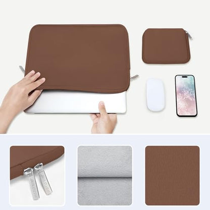 MOSISO Laptop Case 13 inch, 13 inch Laptop Sleeve with Small Case | Compatible with MacBook Neo / Air M5 M4 M3 M2 M1 2026-2018 / Pro M2 M1 2026-2016, Neoprene Computer Sleeve Bag, Caramel Brown - color: Caramel Brown, size: 13 inch