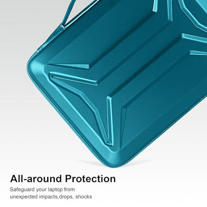 DOMISO 13 Inch Laptop Hard Case, Waterproof Shockproof Hard Shell Laptop Sleeve Protective Case with Retractable Handle for MacBook Air Pro Neo/Dell XPS 13//Microsoft Surface/Lenovo Yoga/HP Envy,Teal - color: Teal, size: 13 Inch