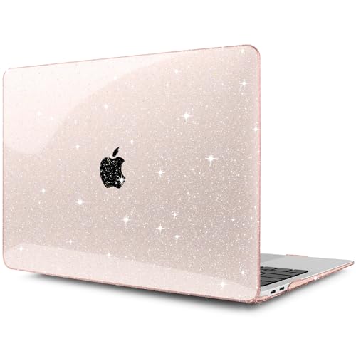 DONGKE for MacBook Air 13 inch Case 2021-2018 Release A2337 M1 A2179 A1932, Bling Plastic Hard Shell Case & Keyboard Cover Only Compatible with MacBook Air 13 inch Retina Fits Touch ID, Starlight - color: Sparkly Starlight