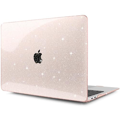 DONGKE for MacBook Air 13 inch Case 2021-2018 Release A2337 M1 A2179 A1932, Bling Plastic Hard Shell Case & Keyboard Cover Only Compatible with MacBook Air 13 inch Retina Fits Touch ID, Starlight - color: Sparkly Starlight