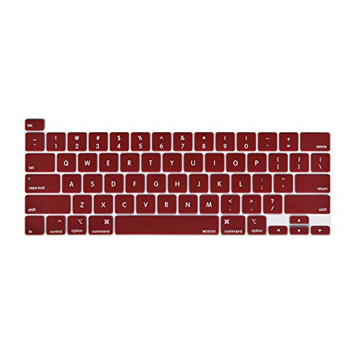 MOSISO Keyboard Cover Compatible with MacBook Pro 13 inch M2 M1 | 2023-2020 A2338 A2289 A2251&Compatible with MacBook Pro 16 2020 2019 A2141 Touch ID, Protective Silicone Skin, Marsala Red - color: Marsala Red