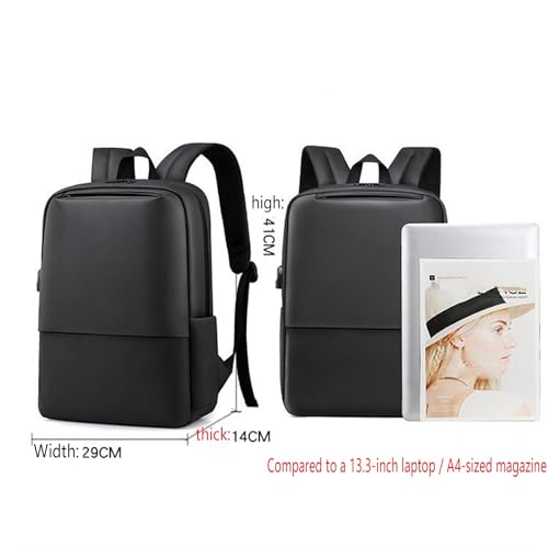 Business Travel Laptop Backpack, Large Water Resistant Travel Backpack | with USB Charging Port, Lightweight Commuter Computer Casual Daypack with Trolley Sleeve for Men Women - color: Gray