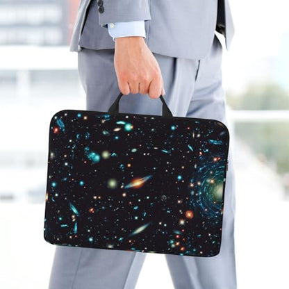 14 Inch Laptop Sleeve Case Waterproof Lightweight Laptop Case Bag Deep Space Travel Laptop BagsWith Handle Briefcase Messenger Bag For Women Men