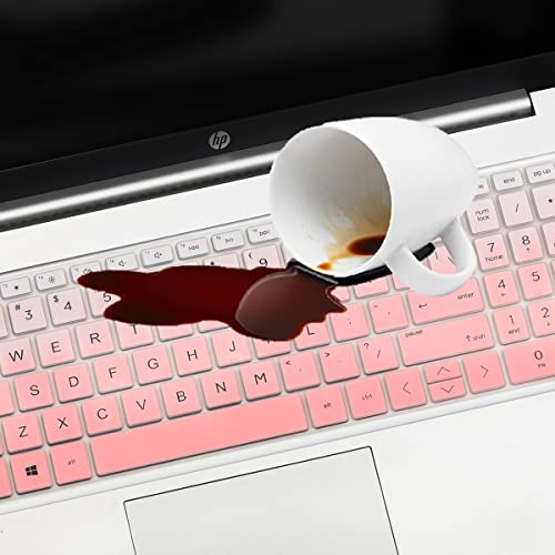 Keyboard Cover for 17.3 HP Laptop 17 17-cp 17z-cp 17-cp1035cl 17-cp2124od 17-cp0004dx 17-cp0035cl cp0097nr 17-cp0002ds 17-cp1124od 17-cp3005dx cp2099nr 17-cp3055cl cp0011ds cp0025cl cp3047nr cp0700dx - color: GradualPink(Regular Letters)