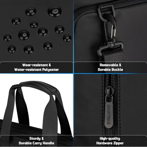 RAINYEAR 15.6 Inch Expandable Laptop Bag with Handle for Men Women | Waterproof Large Capacity Laptop Shoulder Bag Carrying Bag Briefcase Compatible with 15.6 inch Laptop Computer PC - color: Black