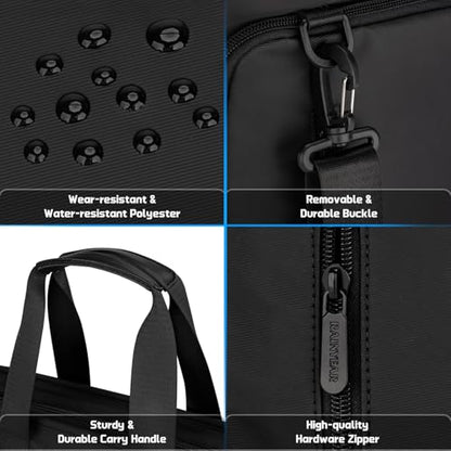 RAINYEAR 15.6 Inch Expandable Laptop Bag with Handle for Men Women | Waterproof Large Capacity Laptop Shoulder Bag Carrying Bag Briefcase Compatible with 15.6 inch Laptop Computer PC - color: Black