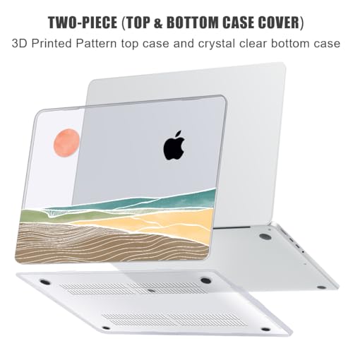 for with MacBook Pro 14 inch Case 2026-2021 M5 M4 M3 M2 M1 Pro/Max A3426 A3427 A3434 A3112 A3401 A2918 A2992 A2779 A2442, Hard Shell with Keyboard Cover+Protective Film, Sunset - color: Sunset