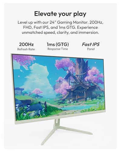 Pixio PX248 Wave Mint Green 24 inch 200Hz Refresh Rate FHD 1080p Resolution Fast IPS Panel 1ms GTG Response Time Built-in Speakers Gaming Monitor with Adaptive Sync - color: Mint Green