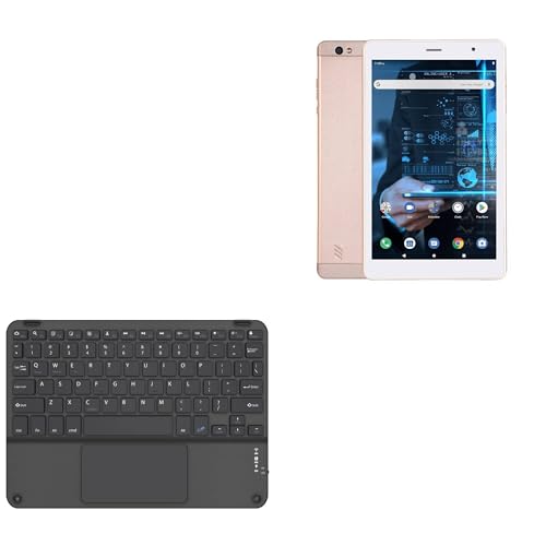 BoxWave Keyboard Compatible with iBall iTAB BizniZ Mini - SlimKeys Bluetooth Keyboard with Trackpad, Portable Slim TouchPad - Jet Black