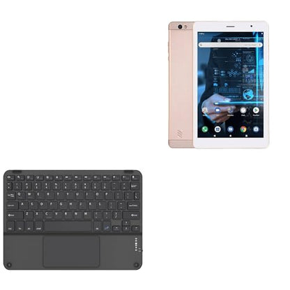 BoxWave Keyboard Compatible with iBall iTAB BizniZ Mini - SlimKeys Bluetooth Keyboard with Trackpad, Portable Slim TouchPad - Jet Black