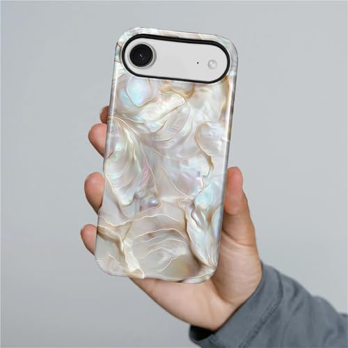 CARLOCA Case for iPhone 17 Air,White Gold Abalone Shell Design Hybrid Dual Protection Soft TPU Hard PC Shockproof Anti Scratch Men & Women Stylish Protective Phone Case - color: White Gold Abalone Shell, size: iPhone 17 Air