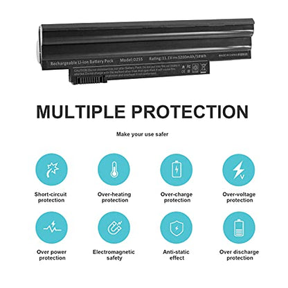 Fancy Buying Laptop Battery for Acer Aspire One D255 D257 D260 522 722 Al10a31 Al10b31 Al10bw Al10g31 Bt.00603.121 Lc.btp00 Gateway LT23 LT25 Performance - size: 7.33*2.72*0.94inch D260