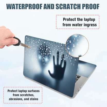 PLIGREAT 15 Inches Laptop Decal Sticker Skin Cover, Alien Design Laptop Sticker Decals Fits 12" to 15" Laptops Universal Waterproof Removable, Grey Blue - color: Grey Blue