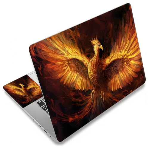 Laptop Skin Sticker Decal, Universal Reusable Vinyl Laptop Cover for 12" 13" 13.3" 14" 15" 15.4" 15.6" Notebook PC, Waterproof Scratch-Resistant with 2 Wrist Pads, Easy to Apply & Remove,Cool Phoenix - color: Cool Phoenix