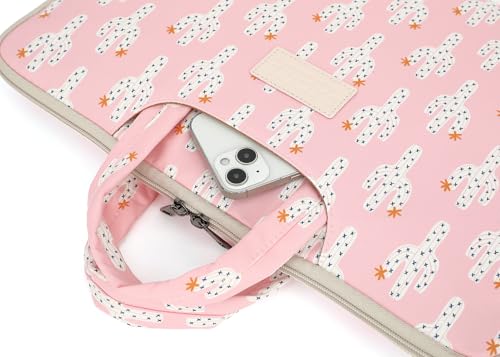 DACHEE Laptop Shoulder Bag for 15 Inch/15.6 Inch Macbook Pro - color: Pink Cactus(07)