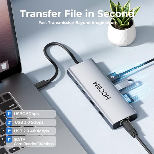USB C Laptop Docking Station Dual HDMI Monitor, 10-in-1 USBC Hub Dongle Dock with 2 HDMI 4K@60Hz, PD Charging, SD/Micro SD for Laptop MacBook/HP/Dell/Surface/Thinkpad… - color: Gray