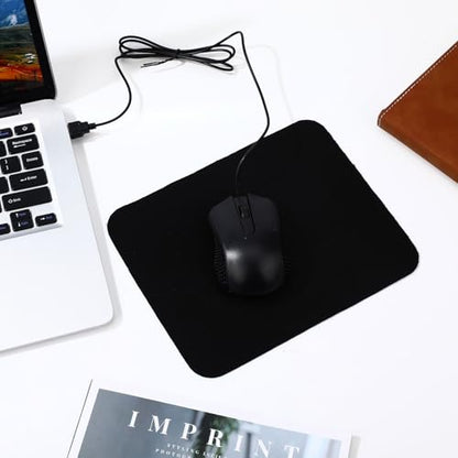 Tallew 20 Pack USB Wired Mouse with 20 Mouse Pads, 3-Button Corded Computer Mice Bulk for PC Desktop, Laptop, Office, School Classroom Use, Black