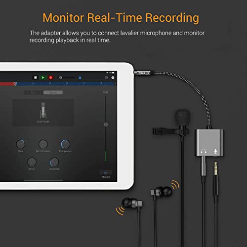 3.5mm TRS Audio Microphone to TRRS Male Adapter, 1/8” Headphone MIC Splitter Compatible with MacBook iPad Switch PS4 PS5 Xbox One/360 Smartphone Tablet Computer Laptop - color: Grey, size: 3.5mm, HP+MIC