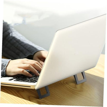 KICHOUSE 2pcs Mini Foldable Laptop Stand Portable Desktop Laptop Holder Universal Notebook Support for Travel Work Home Black