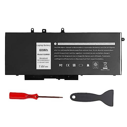 Futurebatt 68Wh GJKNX Battery Replacement for Dell Latitude 5480 5580 5280 5288 5488 5490 E5280 E5288 E5480 E5580 Series.p/n:Battery GJKNX, GD1JP, 0GD1JP, DY9NT, 0DY9NT, 5YHR4, 451-BBZG - size: GJKNX 10.83*5.12*0.73in