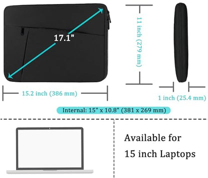 Laptop Sleeve 15 inch, Shockproof Protective Computer Bag with Front Pocket | Laptop Sleeve with Front Pocket, Durable Briefcase Handbags Computer Bag for 15.6 inch HP, Dell, Acer, Asus, Notebook - color: Black, size: 15 inch