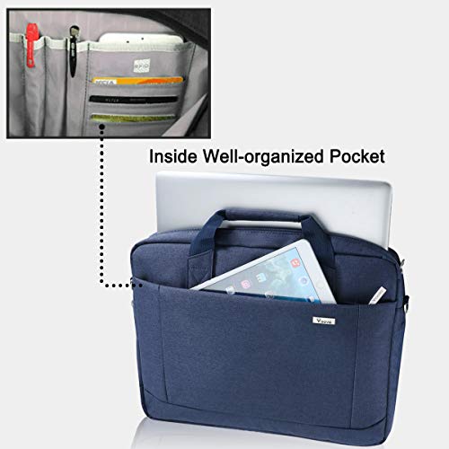Voova 17.3-17 Inch Laptop Bag, Computer Bag, MacBook Bag, Blue | Expandable splash-proof 17.3-inch laptop messenger bag with removable strap; fits MacBook, HP, Dell, Lenovo and Asus - color: Blue, size: 17-17.3 Inch