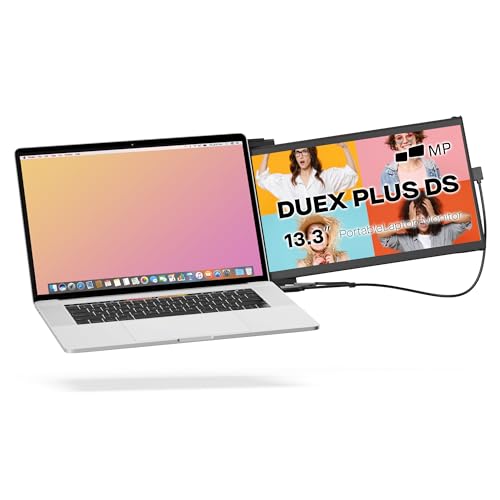 2026 Mobile Pixels Duex Plus DS 13.3" Portable Monitor, USB Type-C/HDMI Plug and Play Laptop Screen Extender, FHD 1080P Laptop Monitor, Compatible with Windows/Mac - size: 13.3-inch