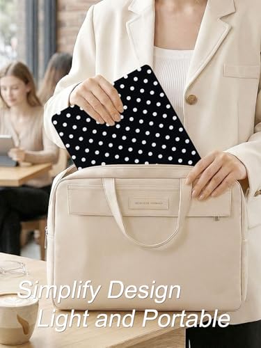 Voidborne Compatible with MacBook Neo 13 inch Case 2026 Release Model A3404 with A18 Pro Chip,White Polka Dots Design Leather Plastic Hard Shell Protective Case for Neo 13 inch + Keyboard Cover,Black - color: Black-Polka Dots