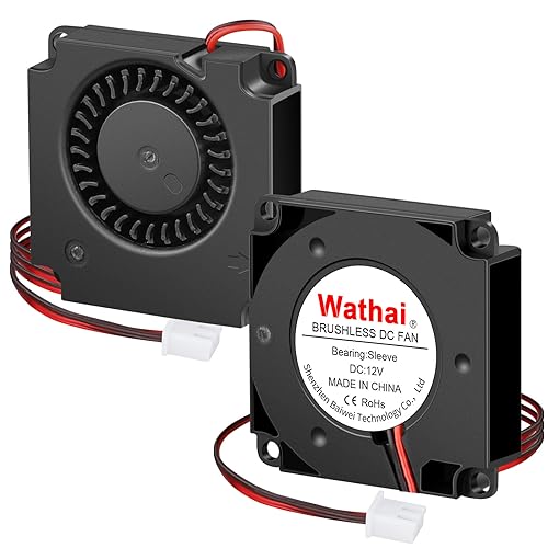 Wathai 4010 Blower Fan 12v Centrifugal Fan 40mm Computer Case Tiny Micro Turbine 40x40x10 for DIY 3D Printer Cooling 2 Pack - size: 40x10mm (12V Sleeve)